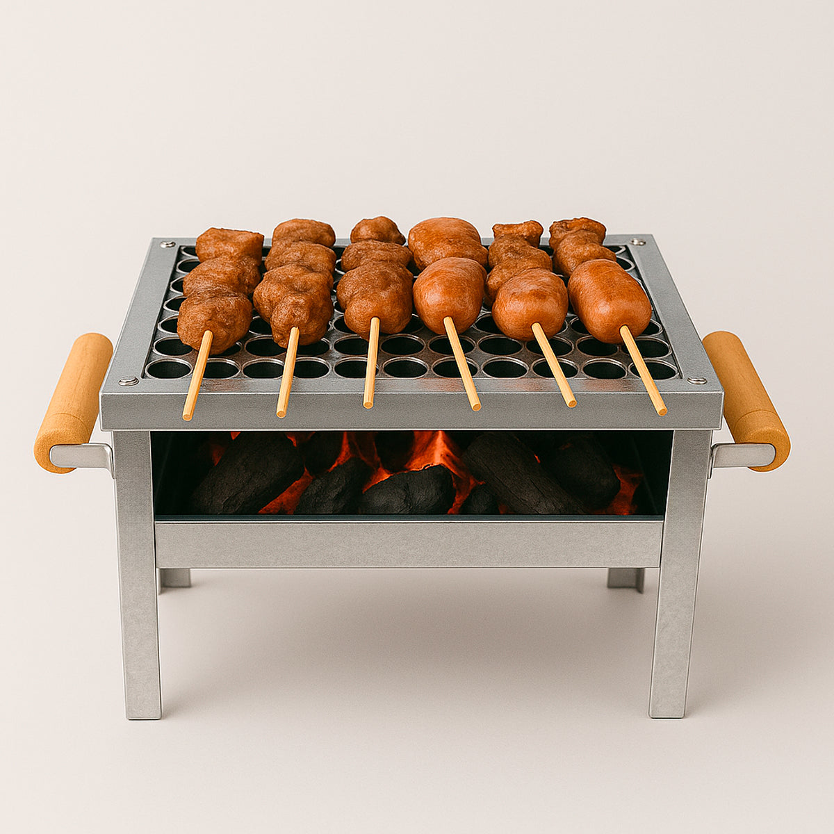 Churrasqueira Galvanizada Cromada Com Grelha Mini Portátil, Leve E Resistente, Ideal Para Churrascos Rápidos Em Casa, Camping, Praia, Viagens E Áreas Externas Com Praticidade