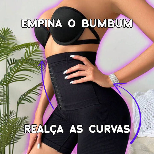 Short Modelador Cintura Alta Levanta Empina Destaca Bumbum