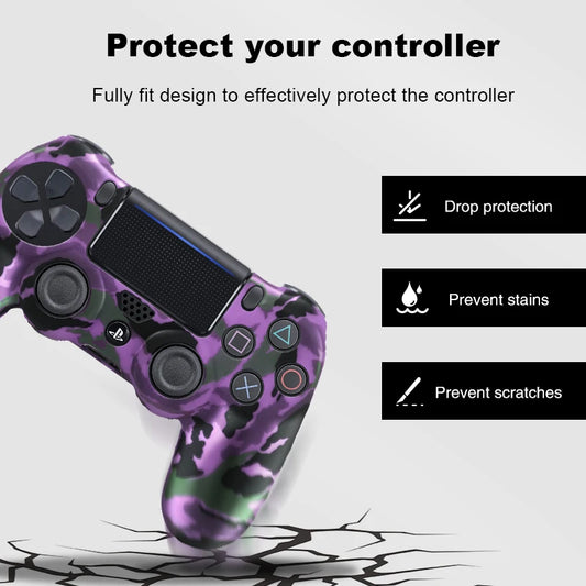 DATA FROG para controle de PS4 da Sony Playstation 4, capa protetora de silicone macio e borracha gel para controle PS4 Pro Slim - Shopviro