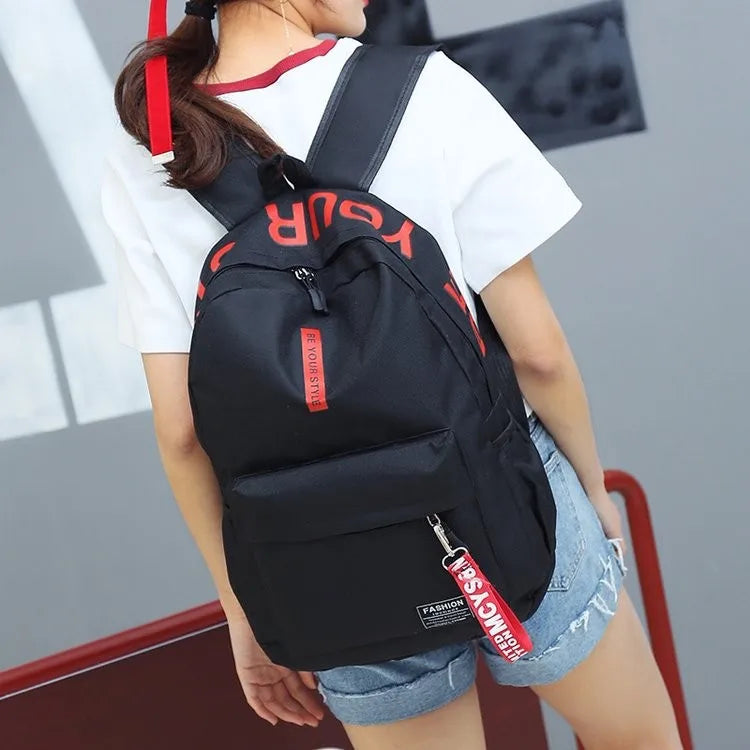 Mochila Unissex Estilo Coreano – Grande Capacidade para Escola ou Dia a Dia