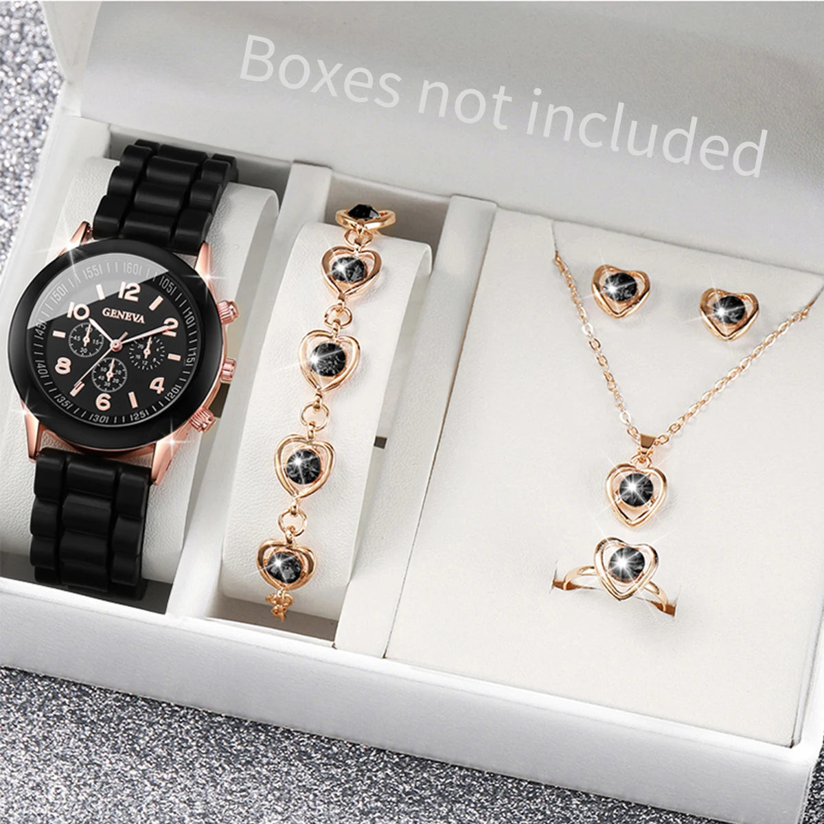 Kit com 5 ou 6 Relógios Femininos – Pulseira de Silicone, Estilo Fashion | Relógio Quartz Casual para Presente (Sem Caixa)