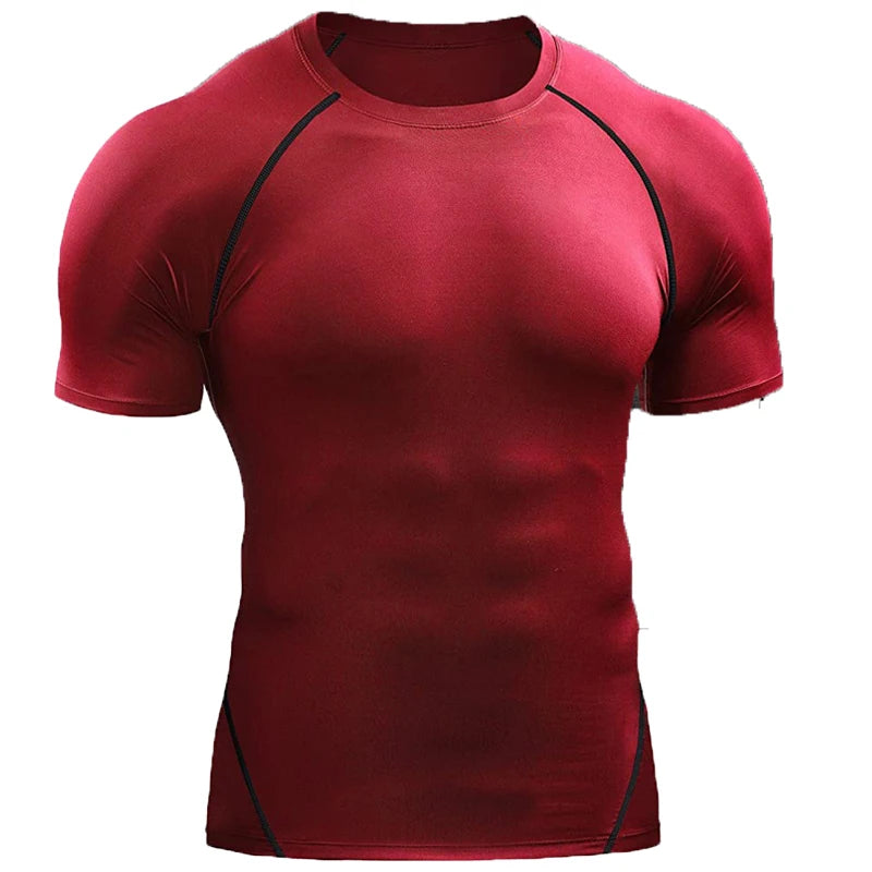 Camiseta Masculina Compressão 2025 – Secagem Rápida, Elástica e Respirável | Ideal para Treinos, Corrida e Academia