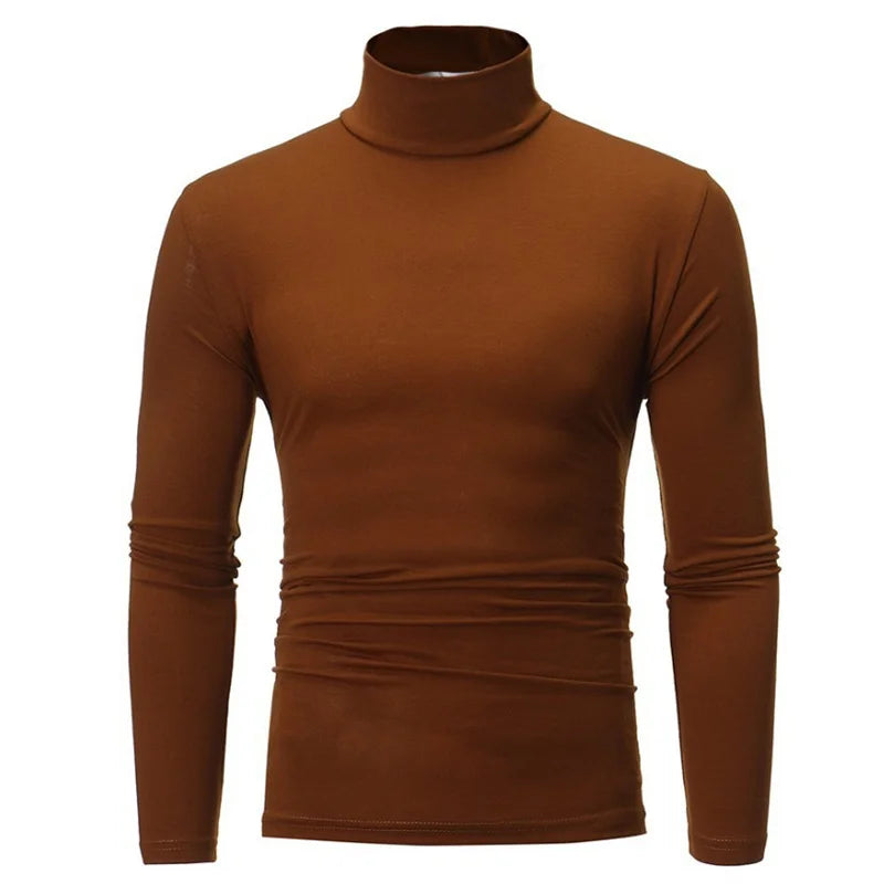 Blusa Térmica Masculina de Inverno – Gola Alta, Manga Longa, Slim Fit | Roupa Térmica Leve para Dias Frios