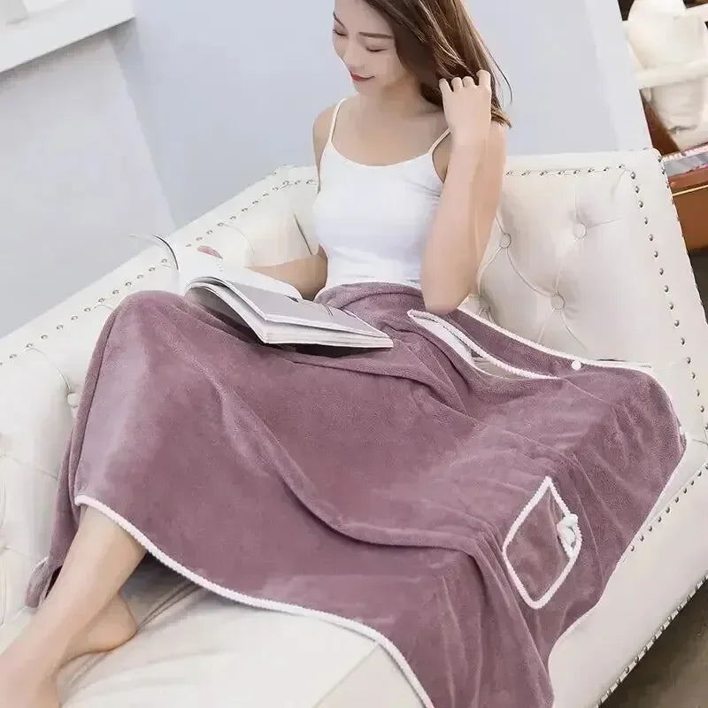 Toalha Feminina Vestível 140×85cm – Secagem Rápida | Ideal para Banho, Praia, Academia e Spa