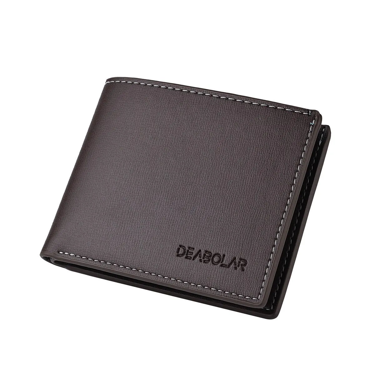 Carteira Masculina Curta em Couro PU – Estilo Slim Dobrável | Porta-Cartões Compacto para Jovens