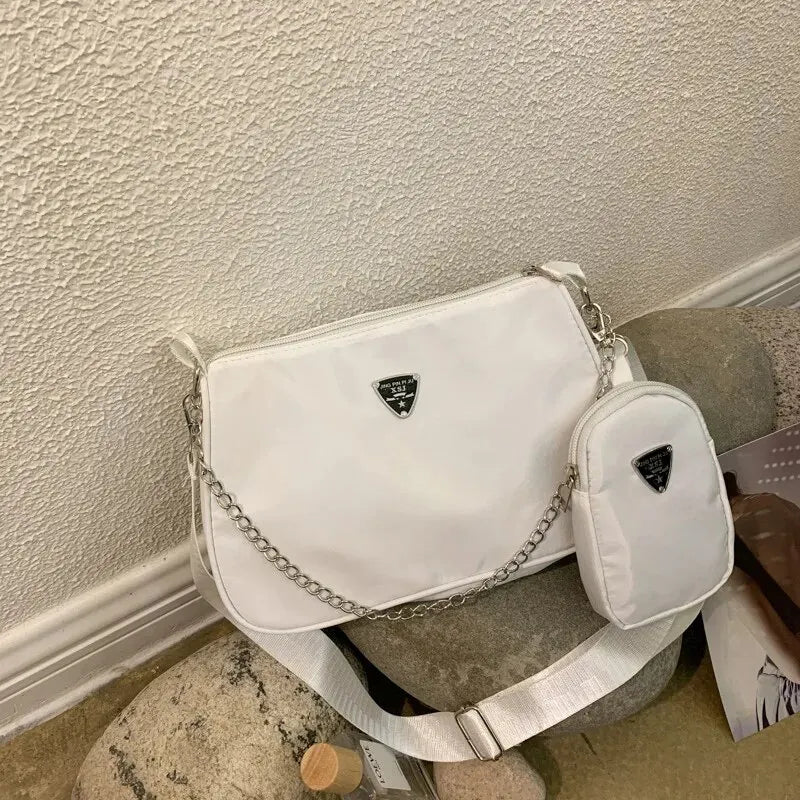 Bolsa Tiracolo Feminina em Nylon – Estilo Casual e Portátil | Ideal para Estudantes, Passeios e Uso Diário