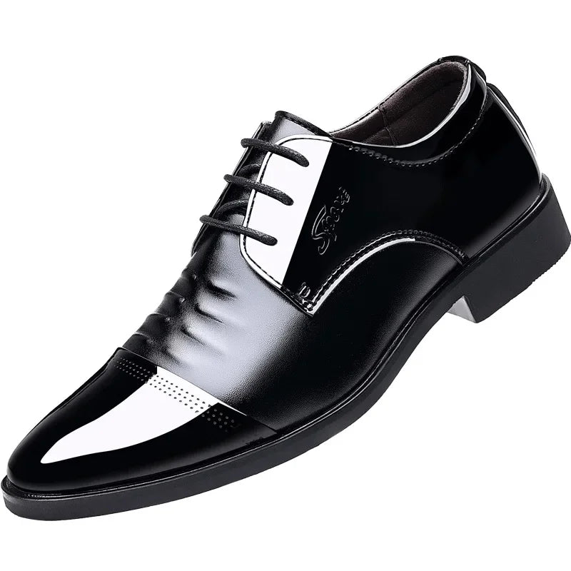 Men Dress Shoes Patent Leather Oxford Shoes Male Formal Big Size 38-48 Handsome Men Pointed Toe for Wedding