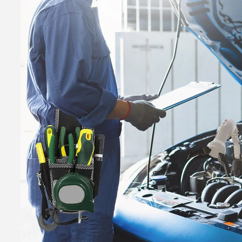 Bolsa de Ferramentas Multifuncional em Nylon – Cinto de Cintura com Bolsos para Chaves, Alicates e Kit de Manutenção | Ideal para Eletricistas e Técnicos