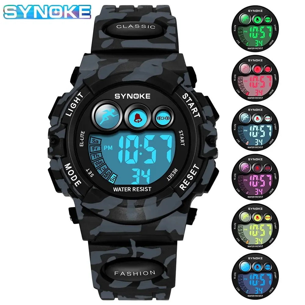 Relógio Digital Infantil SYNOKE – Esportivo Colorido à Prova d’Água 50M | Ideal para Meninos e Meninas
