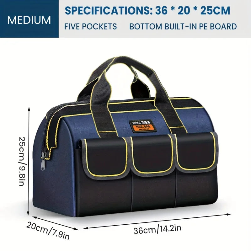 Bolsa de Ferramentas AIRAJ Multifuncional – Tecido Oxford 1680D Impermeável | Alta Capacidade e Resistência para Eletricistas e Técnicos
