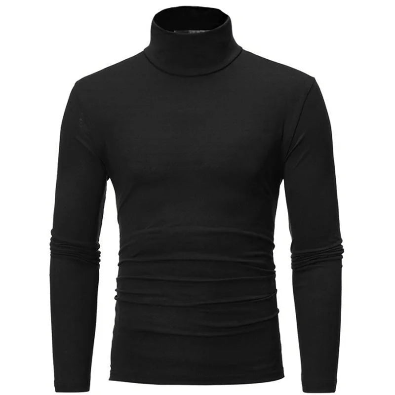Blusa Térmica Masculina de Inverno – Gola Alta, Manga Longa, Slim Fit | Roupa Térmica Leve para Dias Frios