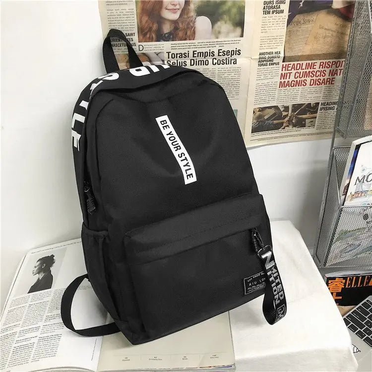 Mochila Unissex Estilo Coreano – Grande Capacidade para Escola ou Dia a Dia