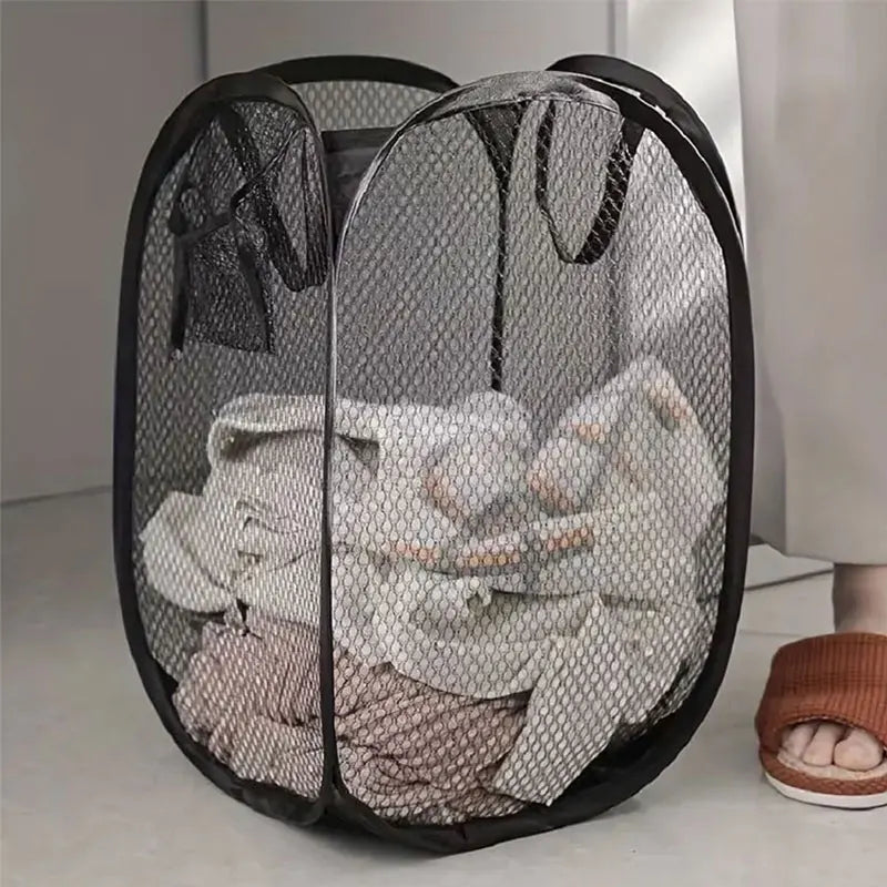 Cesto de Roupa Suja Dobrável – Tela Pop-Up com Grande Capacidade para Organização