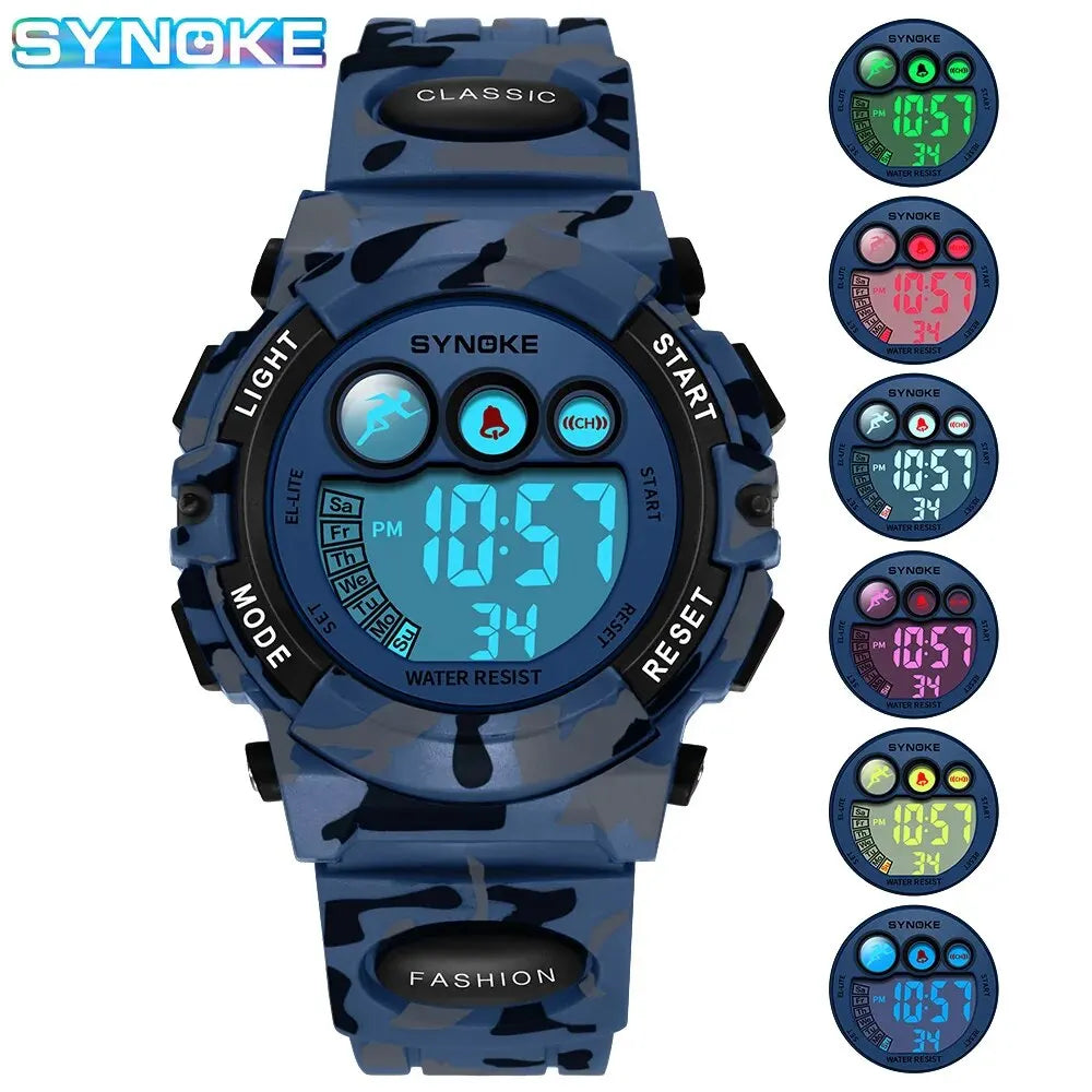 Relógio Digital Infantil SYNOKE – Esportivo Colorido à Prova d’Água 50M | Ideal para Meninos e Meninas