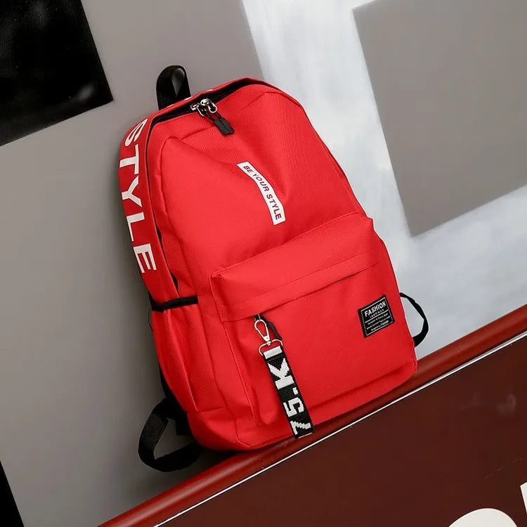Mochila Unissex Estilo Coreano – Grande Capacidade para Escola ou Dia a Dia