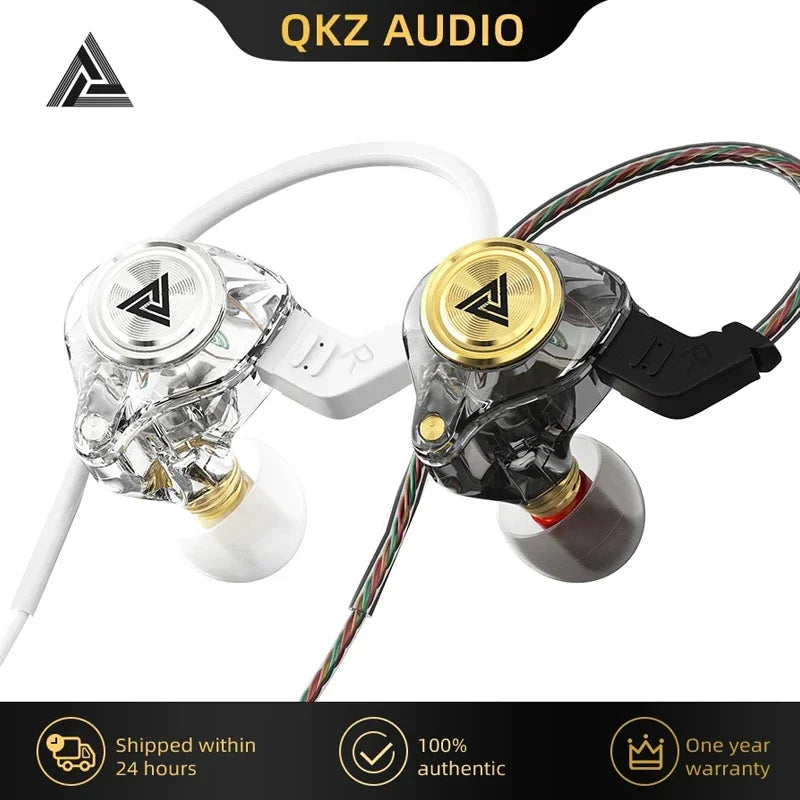 Fone de Ouvido com Fio QKZ AK3 – Áudio HiFi, Microfone Integrado e Cancelamento de Ruído | Som Profissional para Música e Chamadas