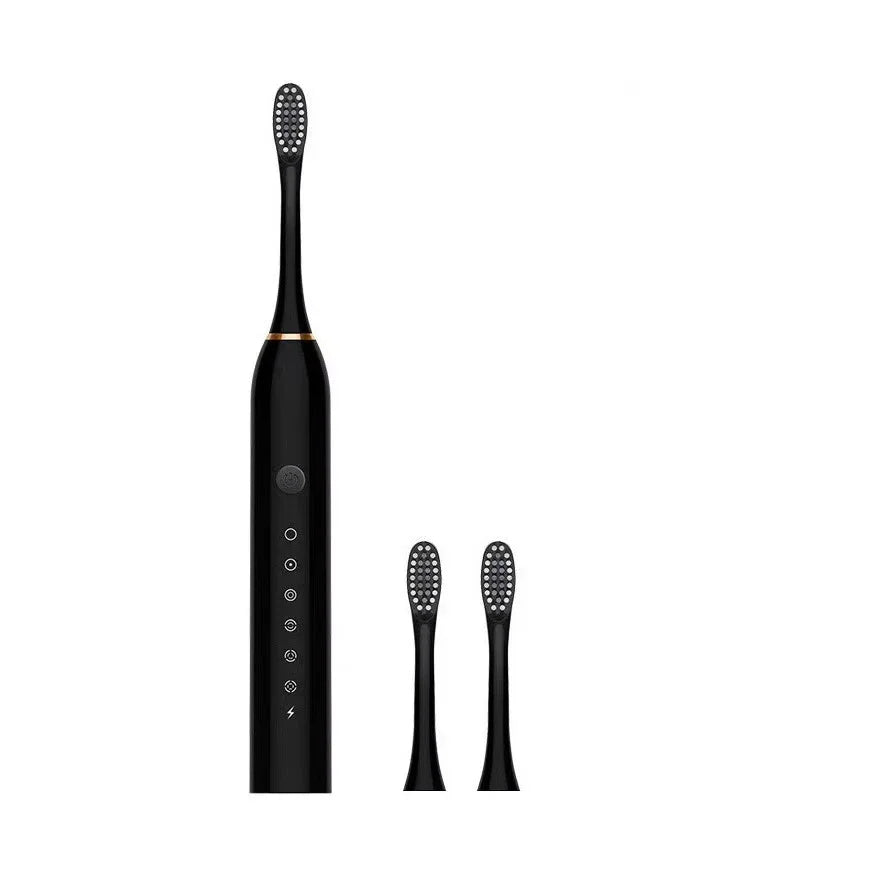 Escova de Dentes Elétrica Ultrassônica – 6 Modos de Velocidade | USB, Cerdas Macias, à Prova d’Água | Kit Adulto Automático para Casal