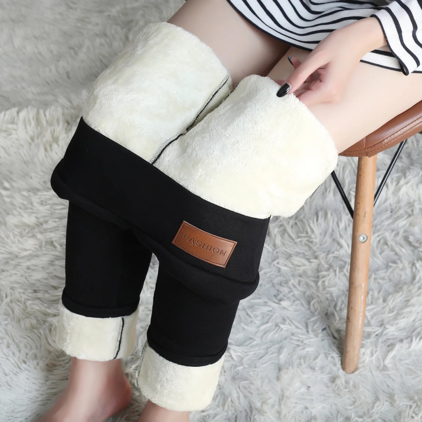 Legging Térmica Feminina de Inverno – Sexy, Translúcida com Forro Fleece | Cintura Alta, Slim Fit e Super Quentinha