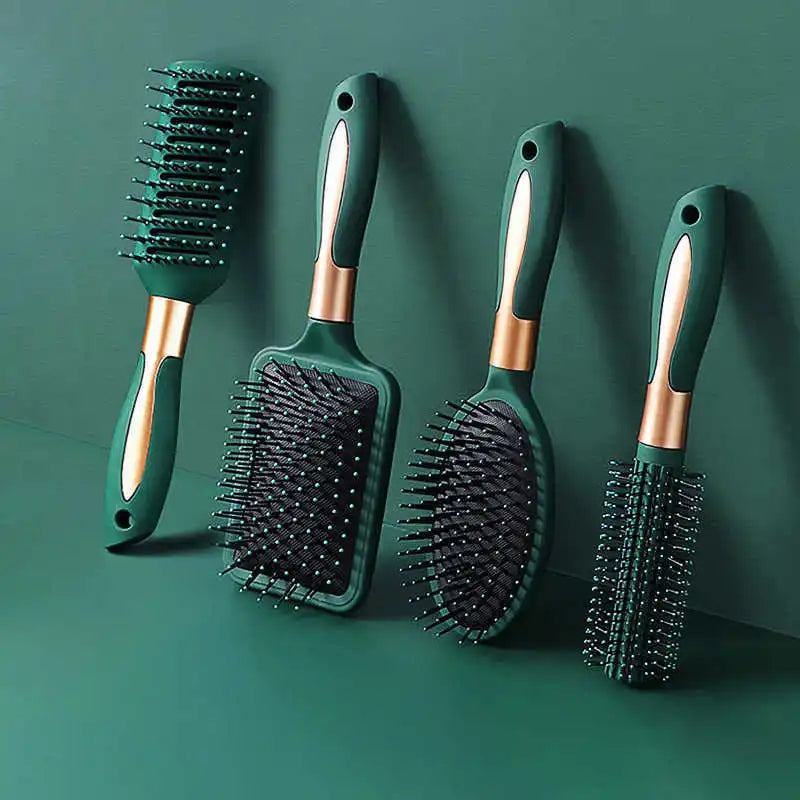 Escova Massageadora KLINA com Almofada de Ar – Antiestática, Oval/Round | Ideal para Salão, SPA e Estilo Diário