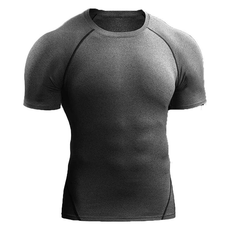 Camiseta Masculina Compressão 2025 – Secagem Rápida, Elástica e Respirável | Ideal para Treinos, Corrida e Academia