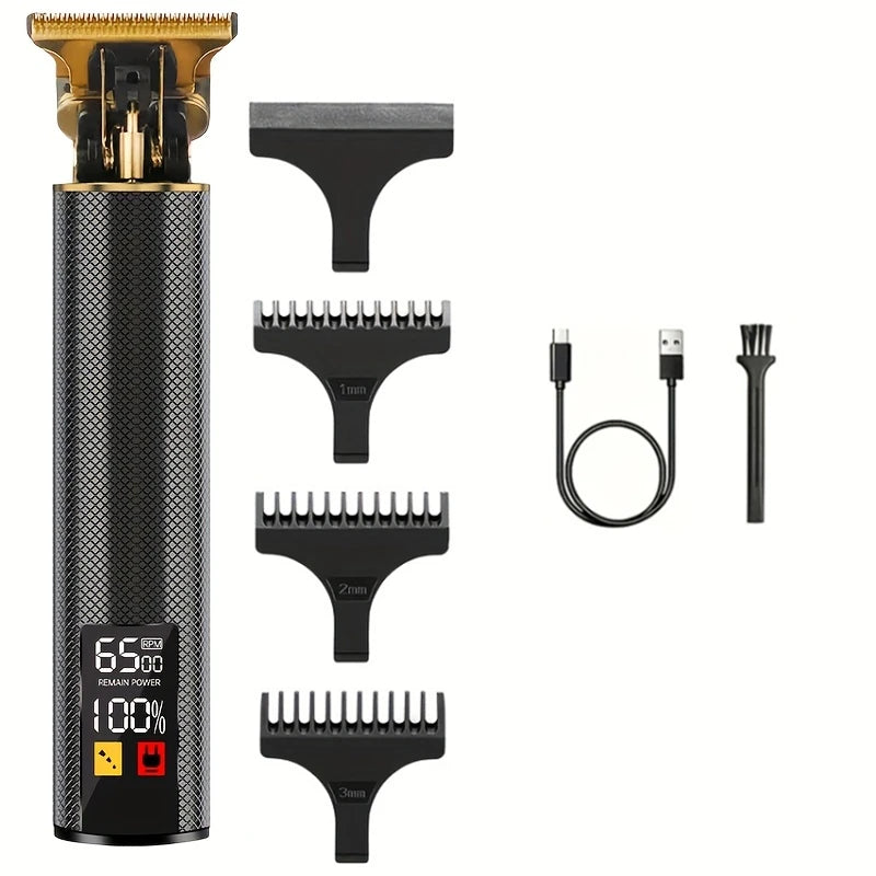 Máquina de Cortar Cabelo T9 LCD – Aparador Elétrico de Alta Precisão | Cabeça de Corte, Barbeador, Design Profissional para Homens