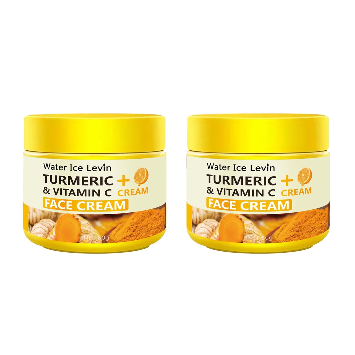 Creme Antienvelhecimento com Cúrcuma, Vitamina C, Colágeno e Ácido Hialurônico – 50g | Hidratante, Antirrugas e Iluminador Facial