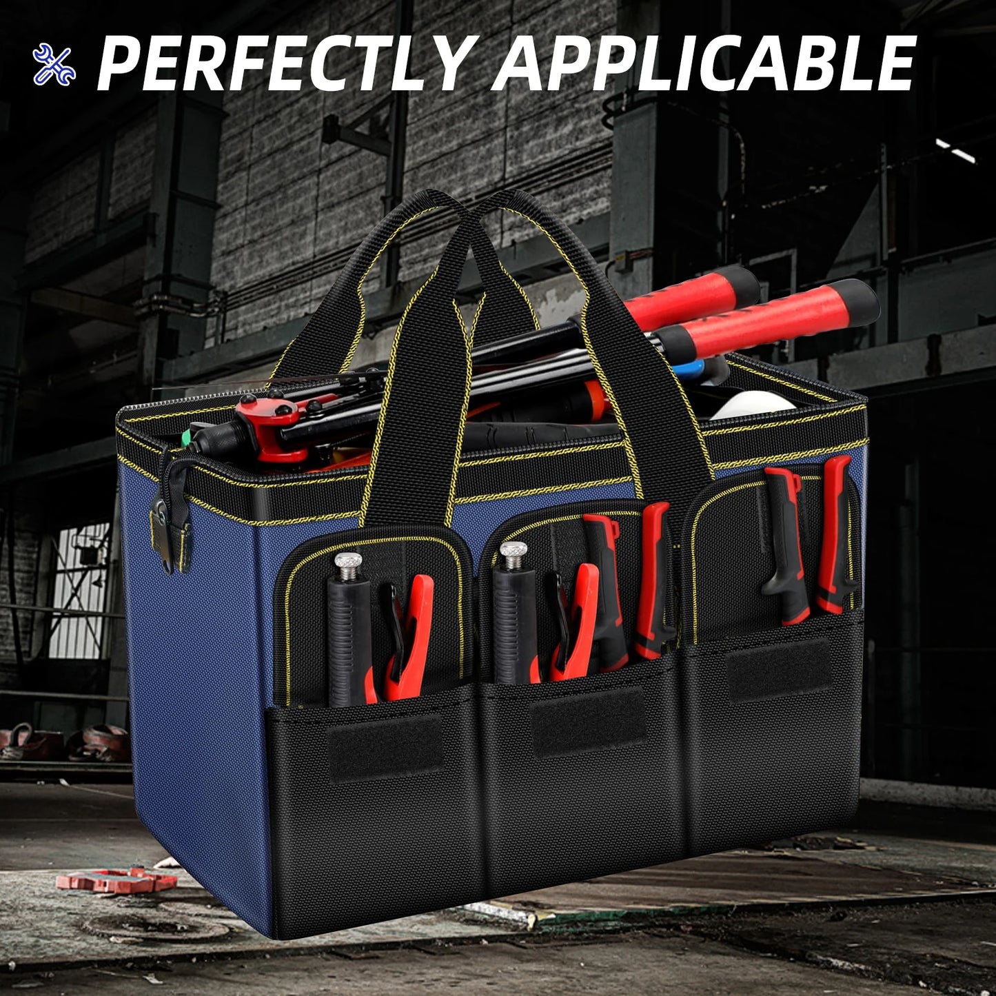 Bolsa de Ferramentas AIRAJ Multifuncional – Tecido Oxford 1680D Impermeável | Alta Capacidade e Resistência para Eletricistas e Técnicos