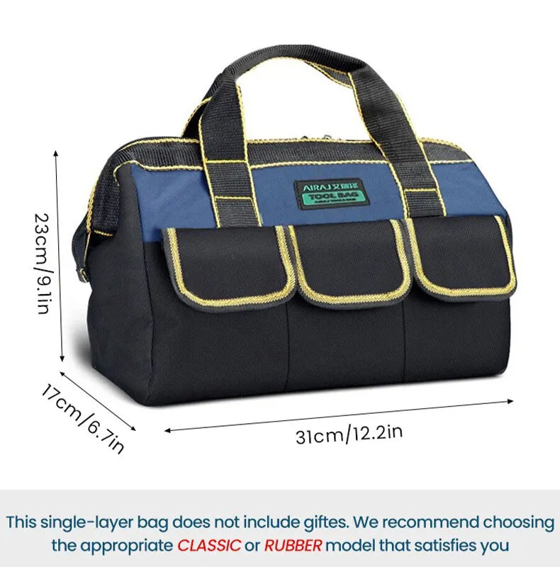 Bolsa de Ferramentas AIRAJ Multifuncional – Tecido Oxford 1680D Impermeável | Alta Capacidade e Resistência para Eletricistas e Técnicos