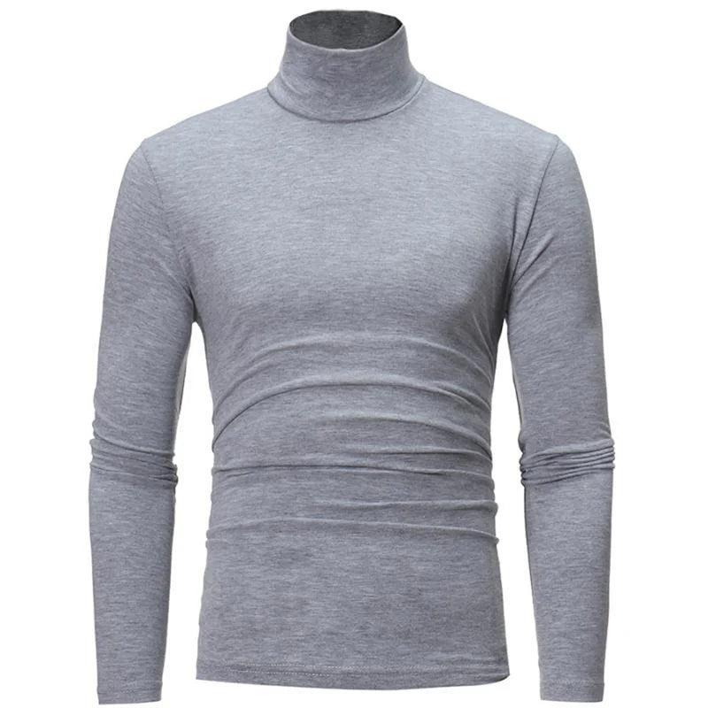 Blusa Térmica Masculina de Inverno – Gola Alta, Manga Longa, Slim Fit | Roupa Térmica Leve para Dias Frios