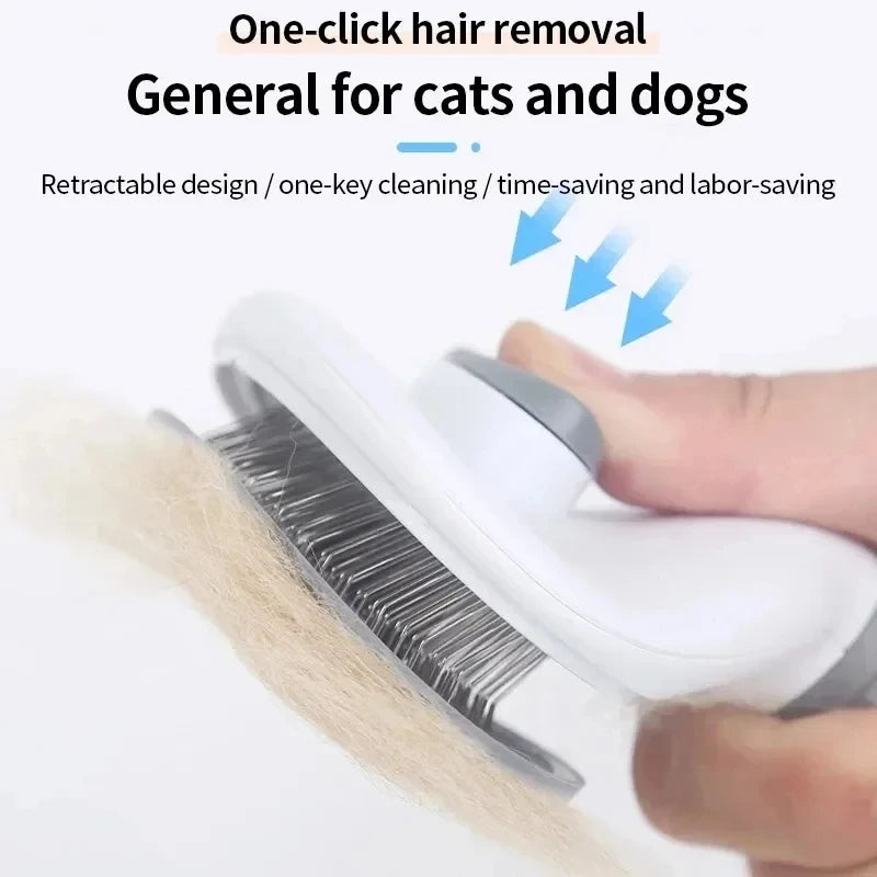 Escova Removedora de Pelos para Cães e Gatos – Autolimpante | Pente Desembaraçador para Higiene e Tosa