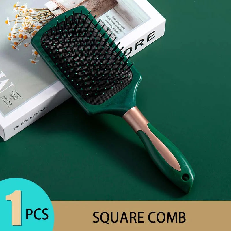Escova Massageadora KLINA com Almofada de Ar – Antiestática, Oval/Round | Ideal para Salão, SPA e Estilo Diário