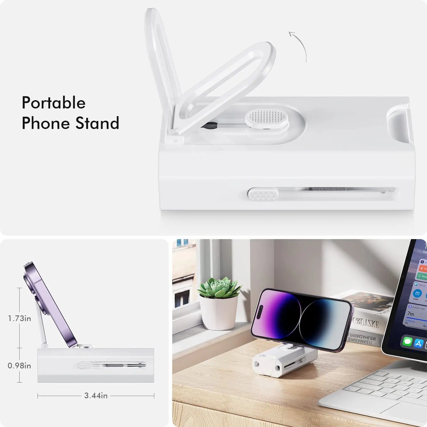 Kit de Limpeza 8 em 1 para Eletrônicos – Escova para Teclado, Caneta para Fones, Ferramentas para Celular, iPad e Extrator de Teclas