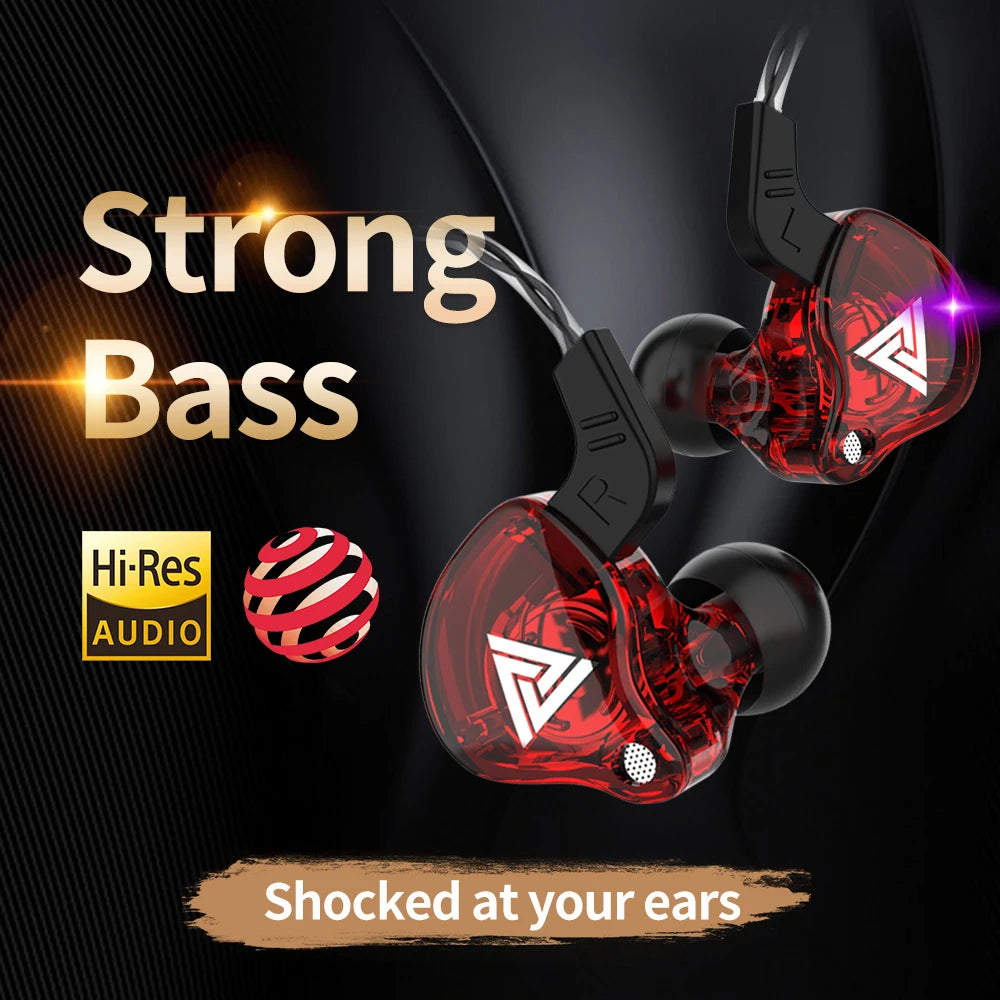 Fone de Ouvido Intra-Auricular QKZ AK6 – 6 Drivers Dinâmicos | Som HIFI com Microfone para Esportes e Monitoramento