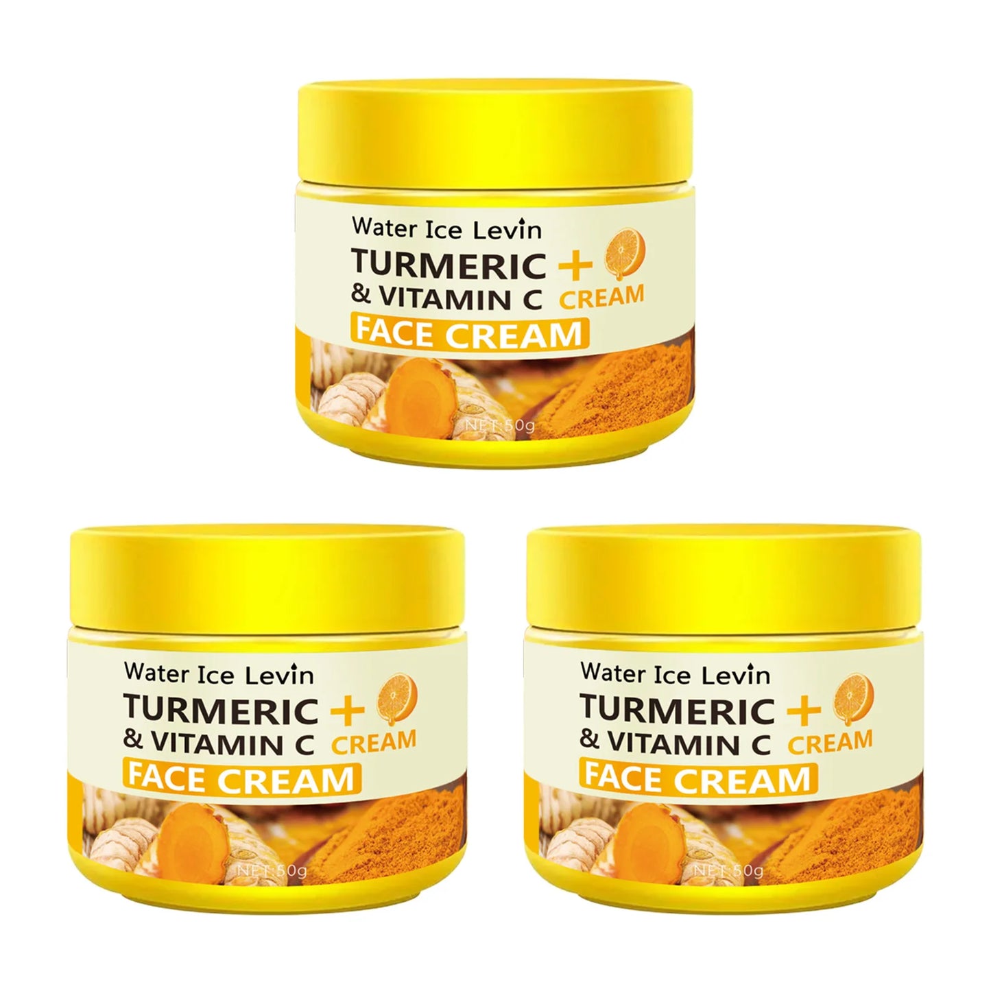 Creme Antienvelhecimento com Cúrcuma, Vitamina C, Colágeno e Ácido Hialurônico – 50g | Hidratante, Antirrugas e Iluminador Facial