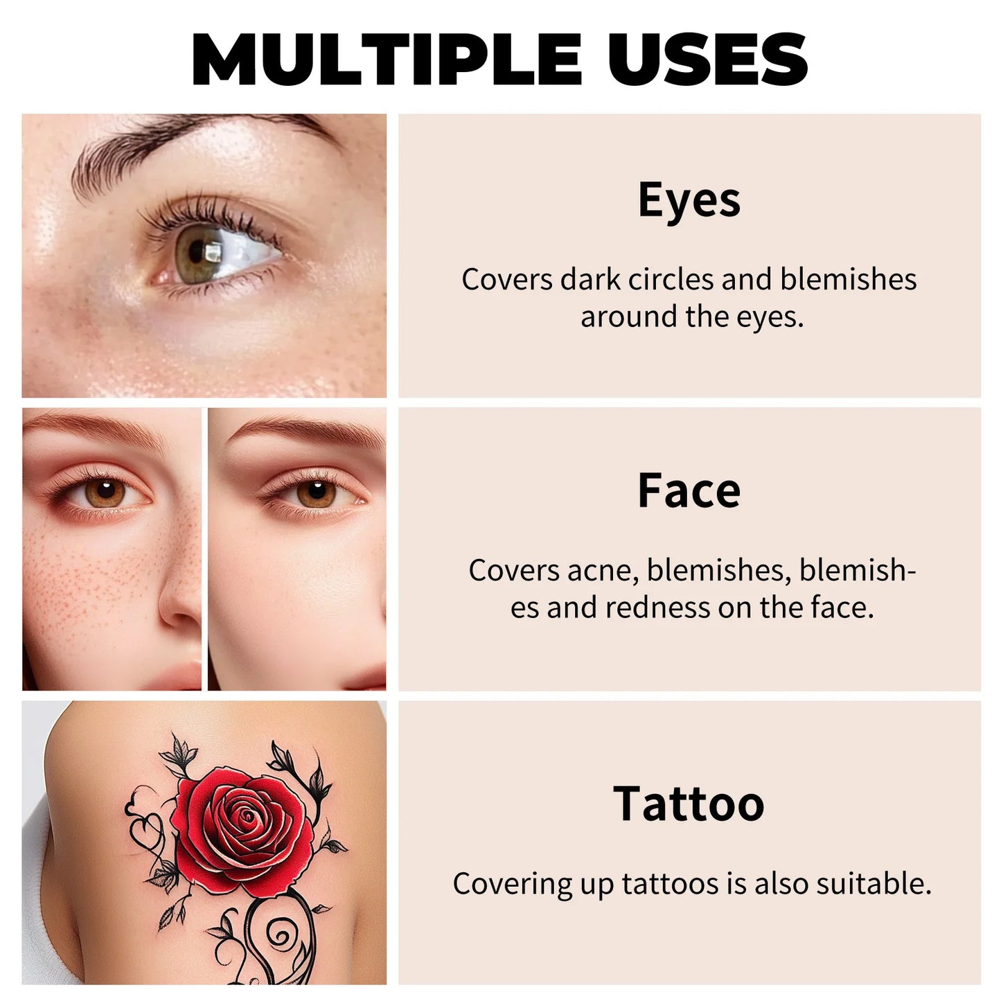 Corretivo à Prova d’Água – Alta Cobertura para Tatuagens e Cicatrizes