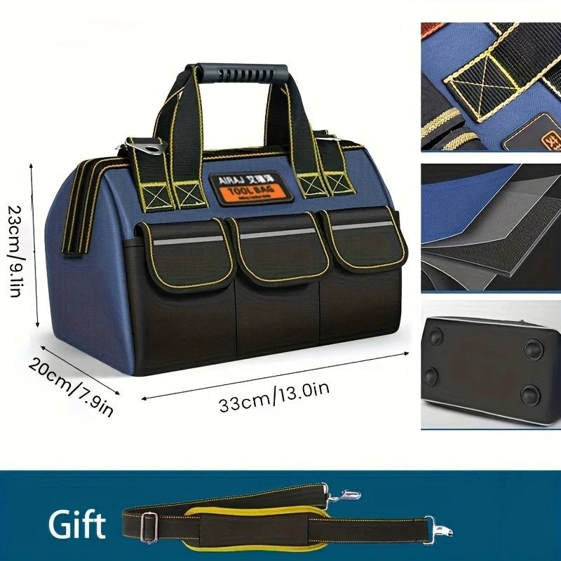 Bolsa de Ferramentas AIRAJ Multifuncional – Tecido Oxford 1680D Impermeável | Alta Capacidade e Resistência para Eletricistas e Técnicos