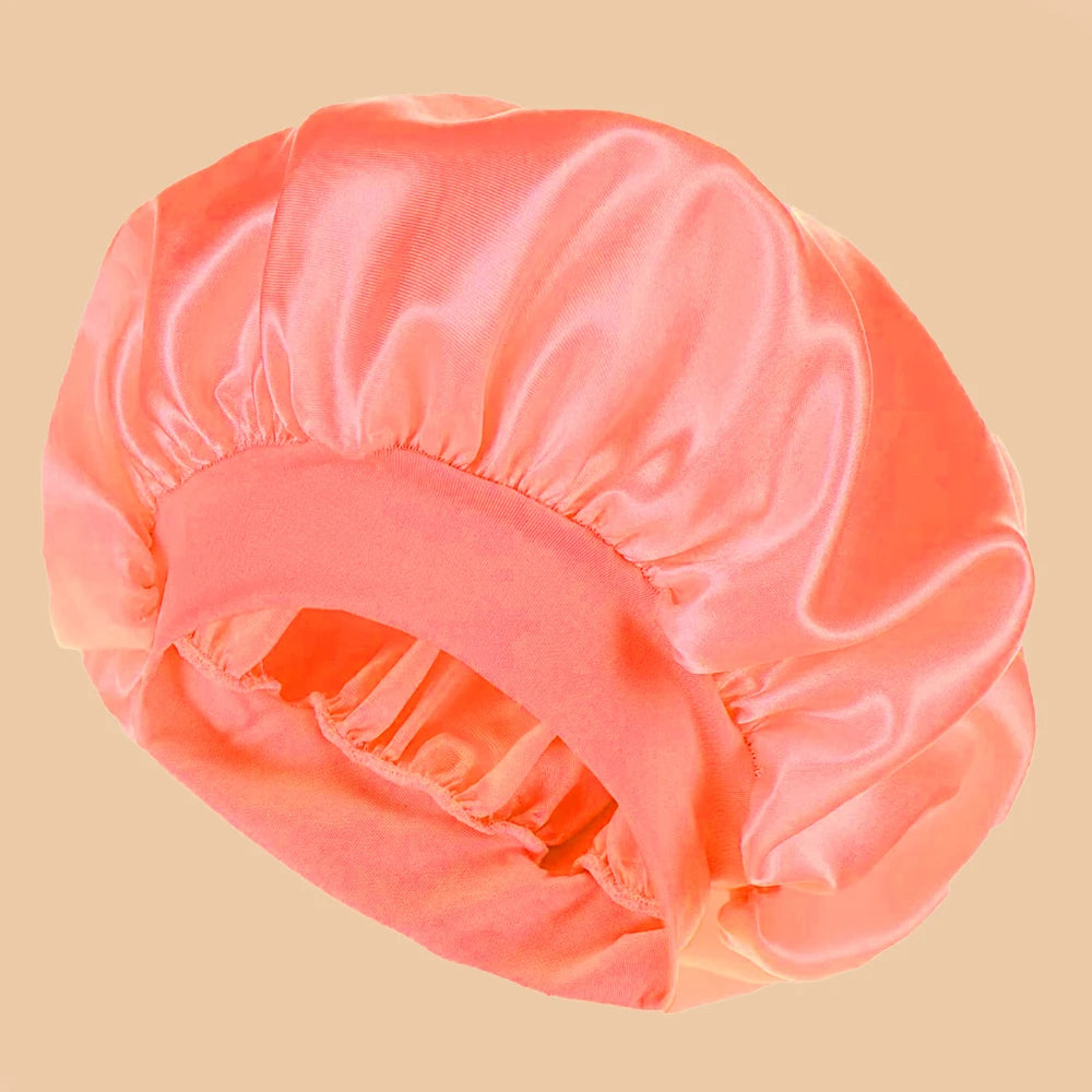 Touca de Cetim Feminina com Aba Larga – Ideal para o dia a dia. Protege os fios com estilo e conforto.