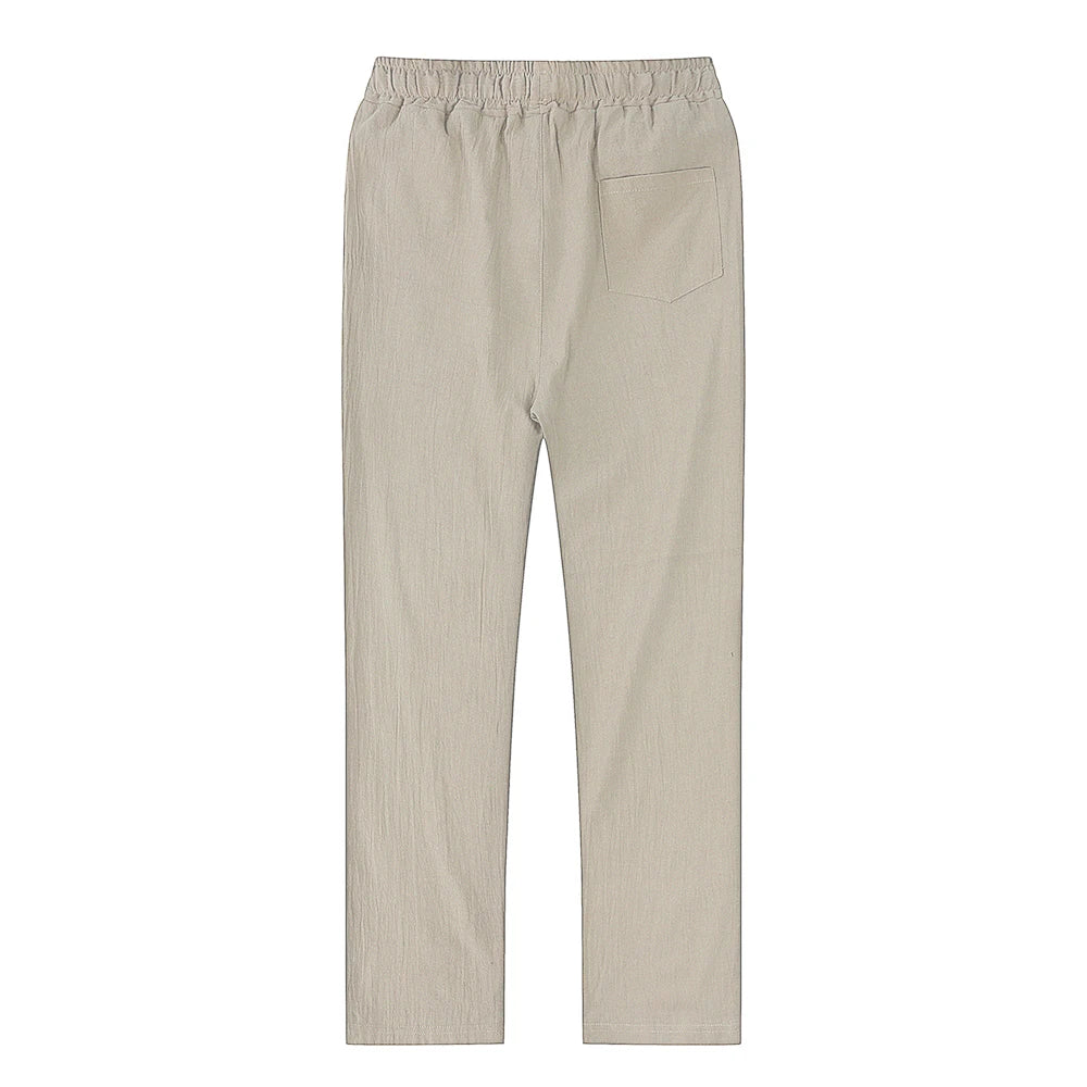 Calça Masculina de Linho e Algodão – Respirável, Casual e Fitness | Tamanhos S ao 3XL | Ideal para Outono e Streetwear