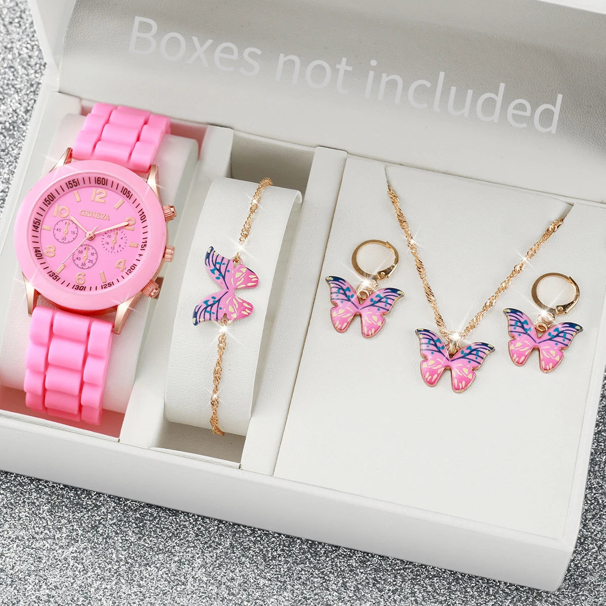 Kit com 5 ou 6 Relógios Femininos – Pulseira de Silicone, Estilo Fashion | Relógio Quartz Casual para Presente (Sem Caixa)