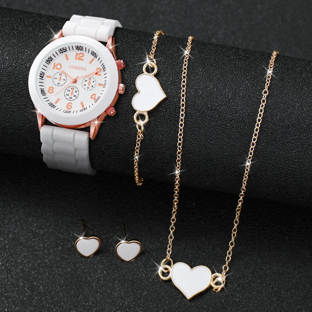 Kit com 5 ou 6 Relógios Femininos – Pulseira de Silicone, Estilo Fashion | Relógio Quartz Casual para Presente (Sem Caixa)
