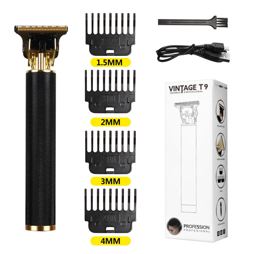 Máquina de Cortar Cabelo T9 LCD – Aparador Elétrico de Alta Precisão | Cabeça de Corte, Barbeador, Design Profissional para Homens