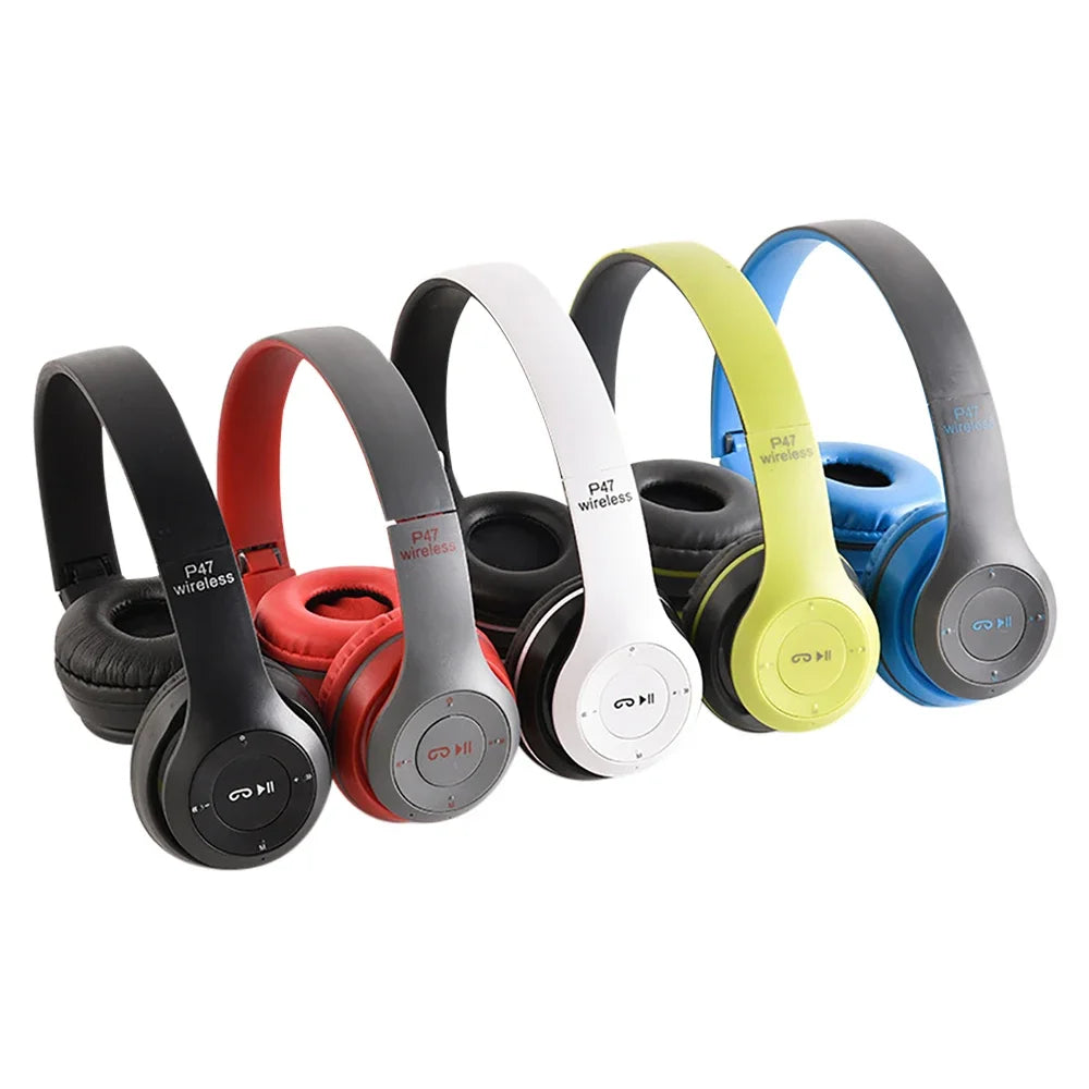 Fone Bluetooth P47 – Dobrável, Estéreo 5.0 para Esportes e Jogos