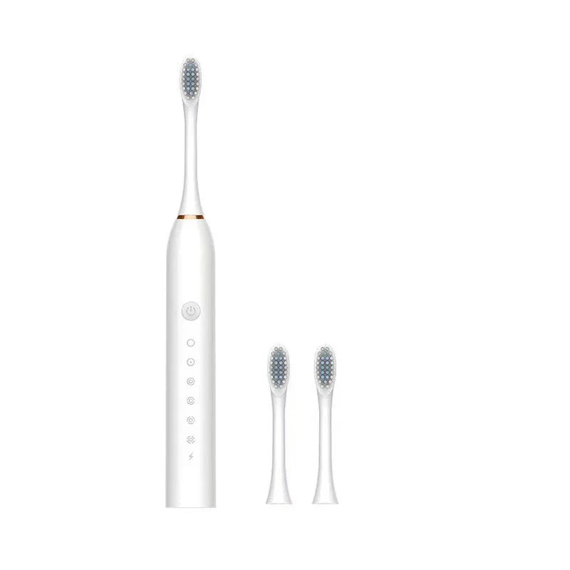 Escova de Dentes Elétrica Ultrassônica – 6 Modos de Velocidade | USB, Cerdas Macias, à Prova d’Água | Kit Adulto Automático para Casal