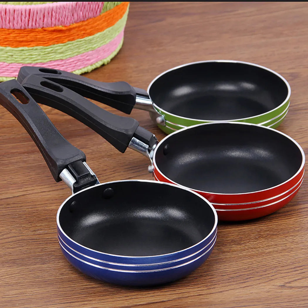 Frigideira Antiaderente Mini 12cm/14cm/16cm – Aço Revestido | Cores Sortidas para Cozinha Compacta