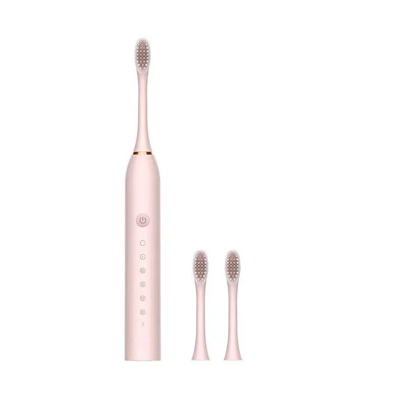 Escova de Dentes Elétrica Ultrassônica – 6 Modos de Velocidade | USB, Cerdas Macias, à Prova d’Água | Kit Adulto Automático para Casal