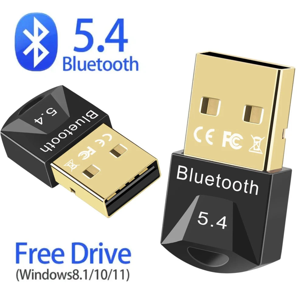 Adaptador Bluetooth USB para PC – Versão 5.4/5.3 | Receptor e Transmissor para Áudio, Mouse, Teclado e Alto-Falante