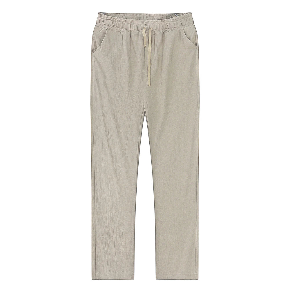 Calça Masculina de Linho e Algodão – Respirável, Casual e Fitness | Tamanhos S ao 3XL | Ideal para Outono e Streetwear