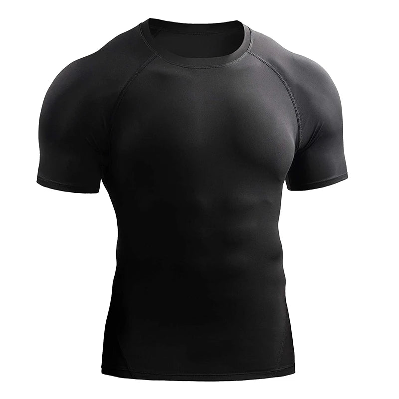 Camiseta Masculina Compressão 2025 – Secagem Rápida, Elástica e Respirável | Ideal para Treinos, Corrida e Academia