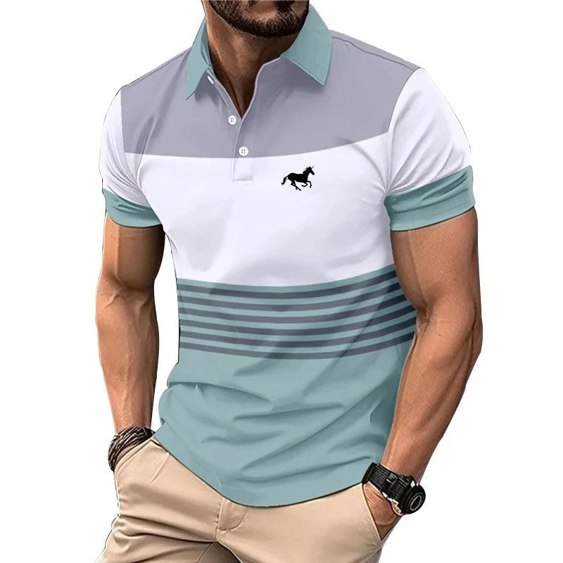 Men’s Polo Shirt with Logo Print – Casual Summer Style