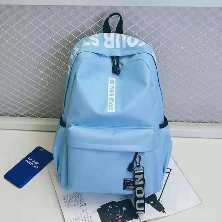 Mochila Unissex Estilo Coreano – Grande Capacidade para Escola ou Dia a Dia
